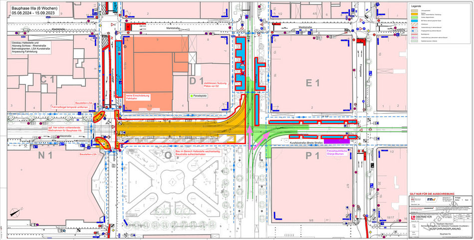 Gleiserneuerung und barrierefreier Ausbau der Haltestelle Paradeplatz - Planung Bauphase 3a