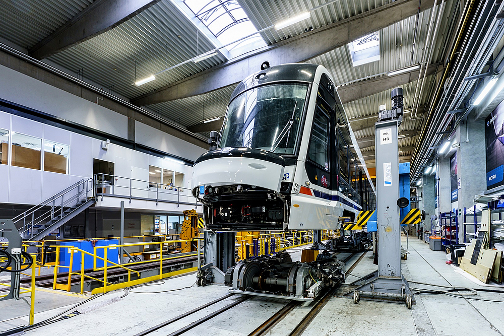 Die Rhein-Neckar-Tram (RNT) bei der Fertigung in Pilsen