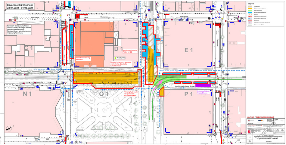 Gleiserneuerung und barrierefreier Ausbau der Haltestelle Paradeplatz - Planung Bauphase 2