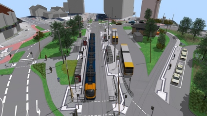 Visualisierung der künftigen Haltestelle Karlsplatz