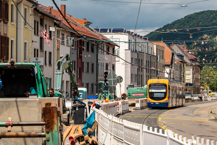 Impressionen von der Baustelle in der Dossenheimer Landstraße Heidelberg-Handschuhsheim im Juni 2024.