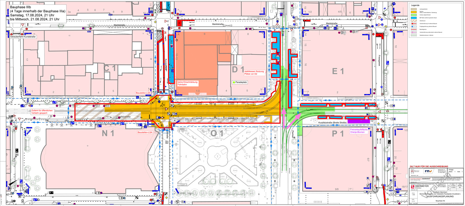 Gleiserneuerung und barrierefreier Ausbau der Haltestelle Paradeplatz - Planung Bauphase 3b